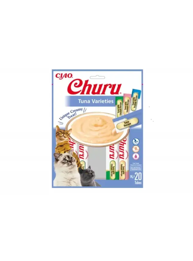 Churu Cream Ton Balıklğı Çeşitleri Kedi Ödül Kreması 20x14 gr - 1