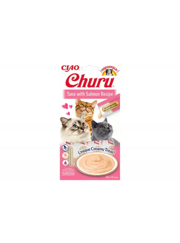 Churu Cream Ton Balıklı ve Somonlu Kedi Ödül Kreması 4x14 GR. - 1