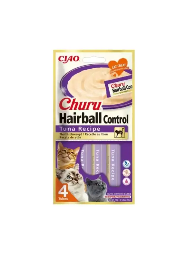 Churu Hairball -Tüy Yumağı Kontrollü- Ton Balıklı Ödül Maması - 1