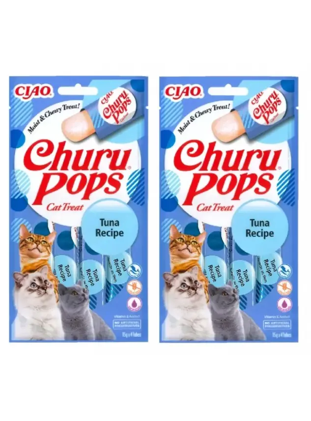 Churu Pops Ton Balıklı Kedi Ödül Kreması 4x2 Paket - 1