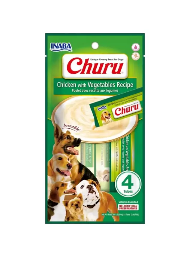 Churu Sebzeli ve Tavuklu Tamamlayacı Köpek Ödül Maması 4 x 14 Gr - 1