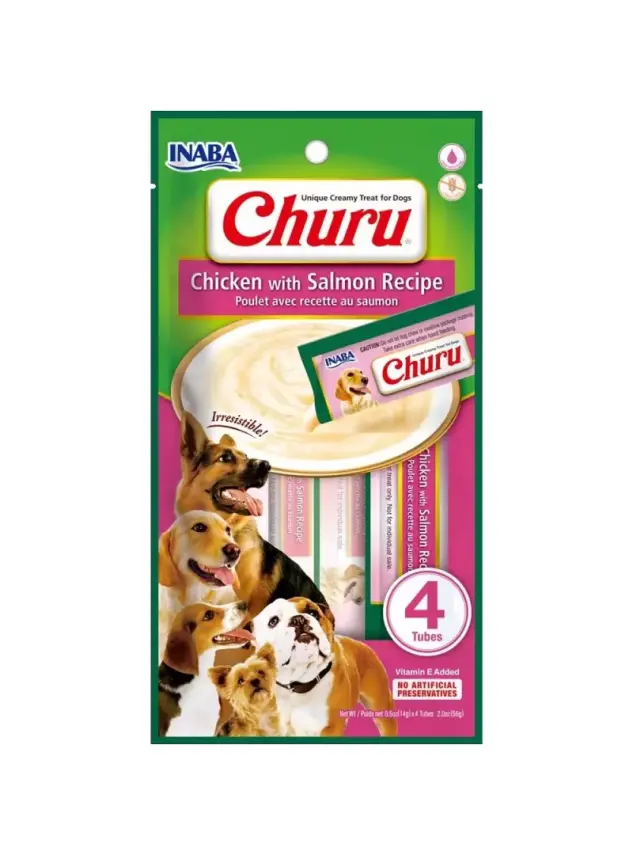 Churu Somonlu ve Tavuklu Tamamlayıcı Köpek Ödül Maması 4 x 14 Gr - 1