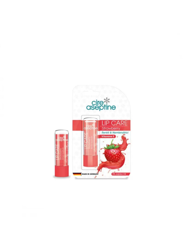 Cire Aseptine Çilek Aromalı Renkli Dudak Bakım Kremi 4,5gr - Cire Aseptine