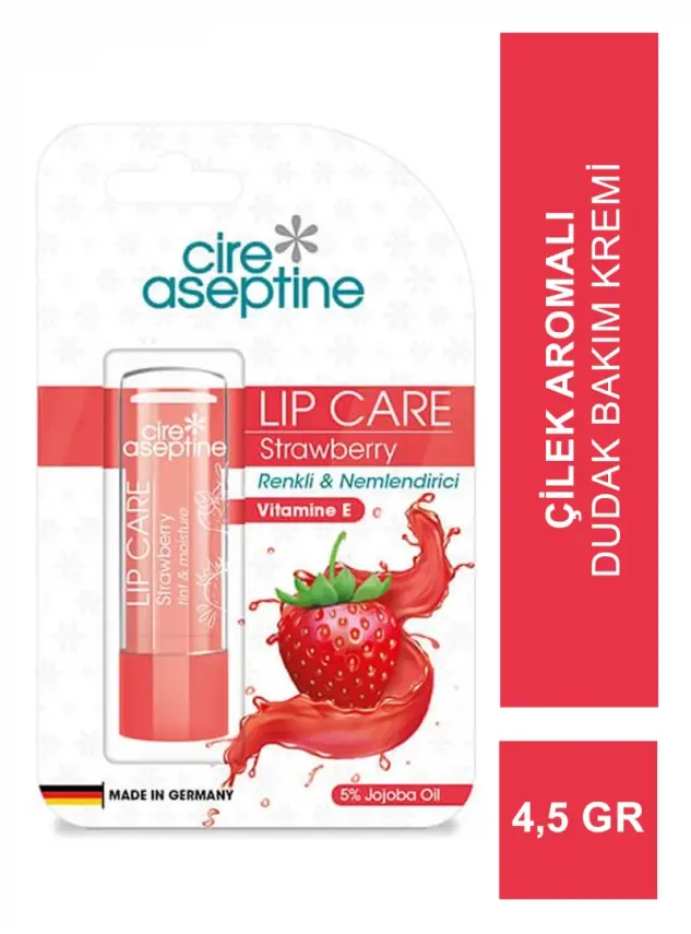 Cire Aseptine Çilek Aromalı Renkli Dudak Bakım Kremi 4,5gr - 2