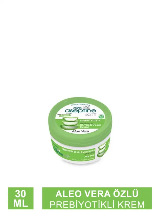 Cire Aseptine Soft Aloe Vera Özlü Rahatlatıcı Besleyici Prebiyotikli Krem 30 ml - 1