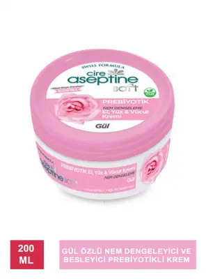 Cire Aseptine Soft Gül Özlü Nem Dengeleyici ve Besleyici Prebiyotikli Krem 200 ml - 2