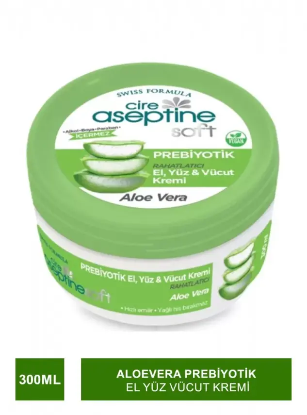 Cire Aseptine Soft Prebiyotik Aloevera El Yüz Vücut Kremi 300 Ml - 1