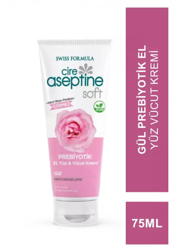 Cire Aseptine Soft Prebiyotik El Yüz Vücut Kremi Gül 75 Ml - 1