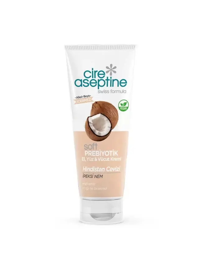 Cire Aseptine Soft Prebiyotik El Yüz Vücut Kremi Hindistan Cevizi 75 Ml - 1