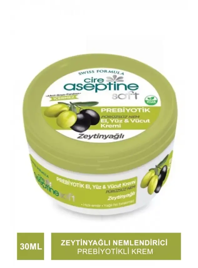 Cire Aseptine Soft Zeytinyağlı Nemlendirici Pürüzsüzleştirici Prebiyotikli Krem 30 ml - 1