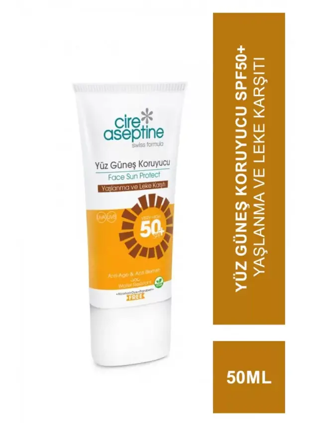 Cire Aseptine Sun Yüz Güneş Koruyucu Spf50+ Yaşlanma ve Leke Karşıtı 50 ml - 1