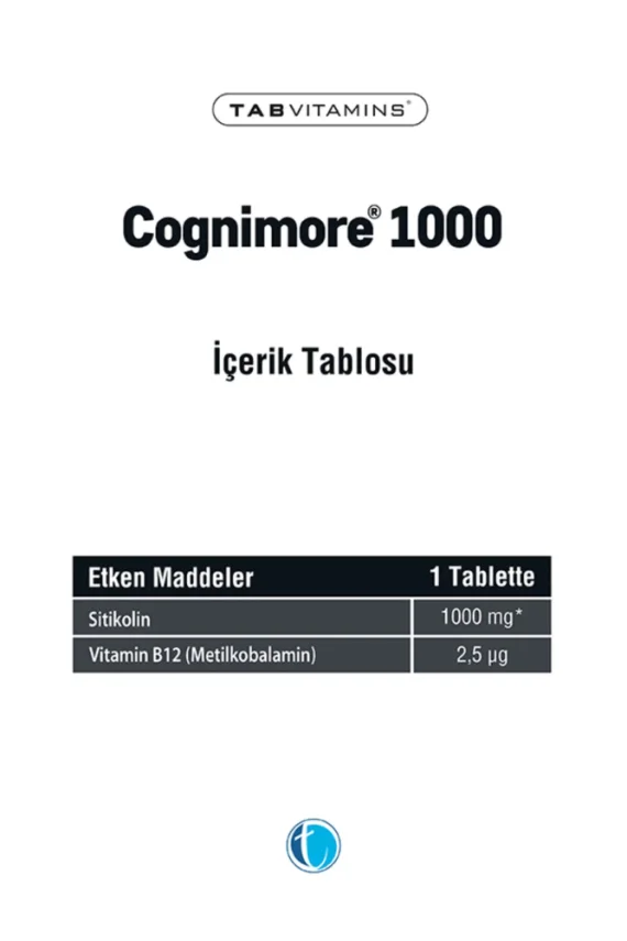 Cognimore 1000 mg Sitikolin 30 Tablet - 3