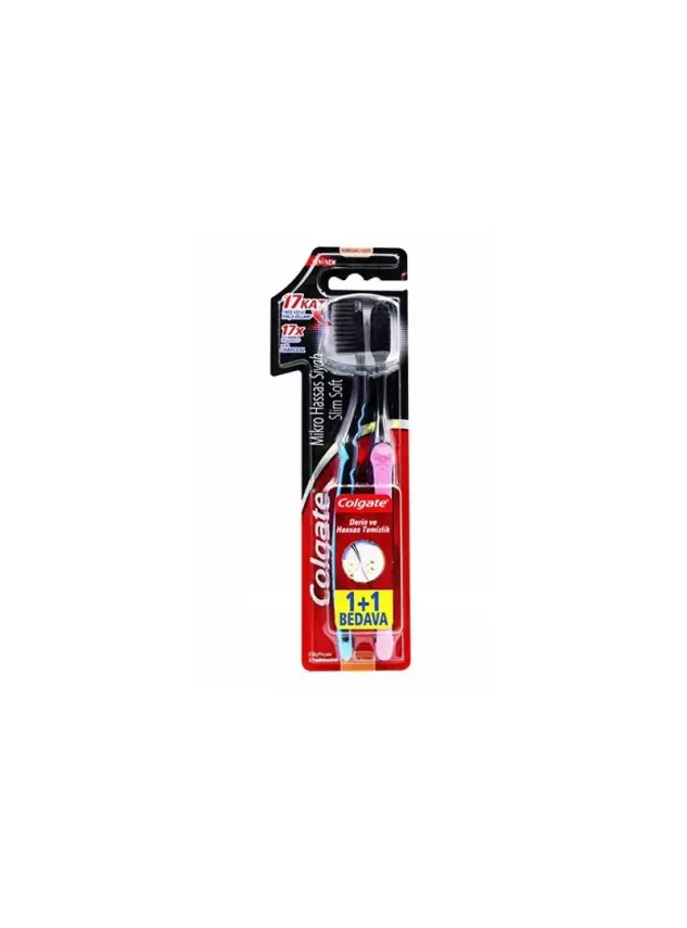 Colgate Mikro Hassas Siyah Slim Soft 1+1 Yumuşak Diş Fırçası - 1