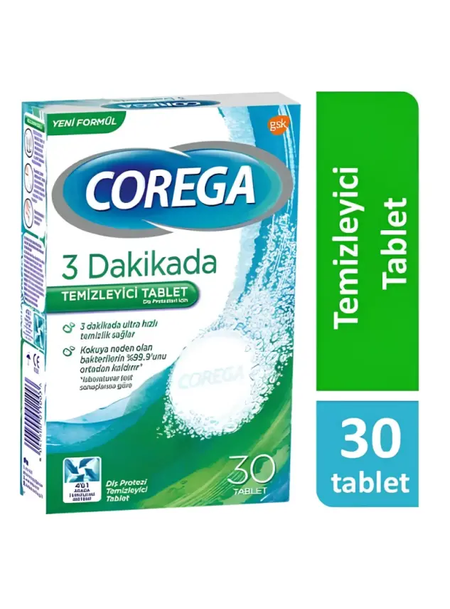 Corega Diş Protezi Temizleyici 30 Tablet - 1
