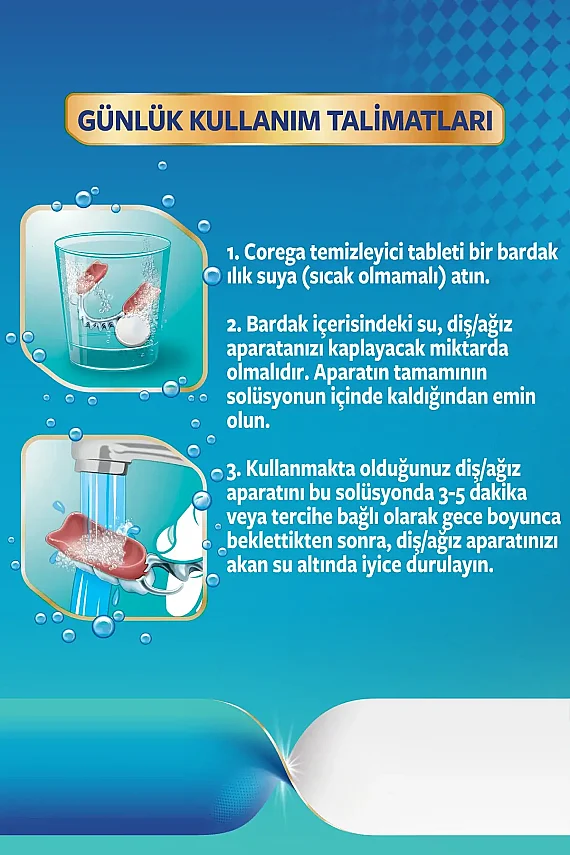 Corega Diş Protezi Temizleyici 30 Tablet - 4