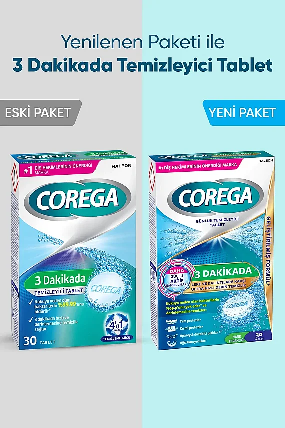 Corega Diş Protezi Temizleyici 30 Tablet - 2