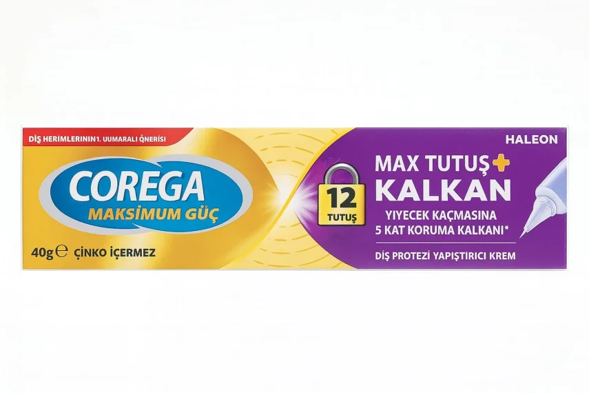 Corega Maximum Tutuş + Kalkan Diş Protezi Yapıştırıcı Krem 40 gr - 1