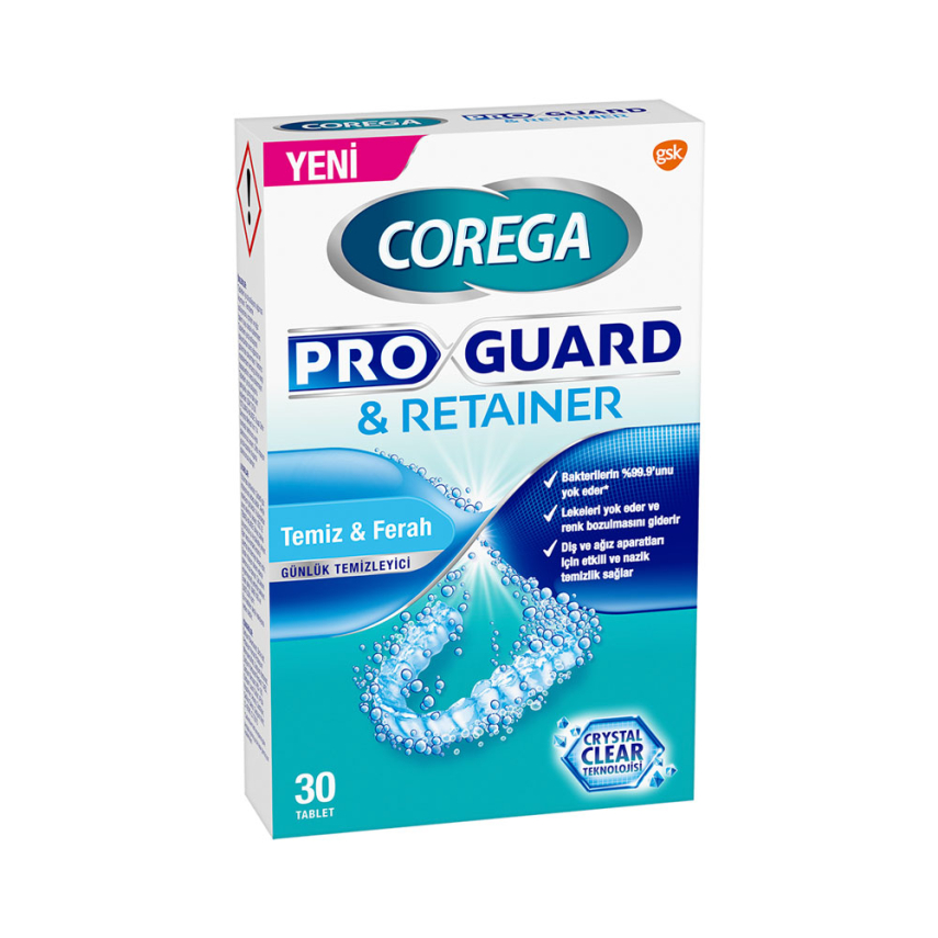 Corega Proguard Ortodontik Günlük Diş Protezi Temizleyici 30 Tablet - 1