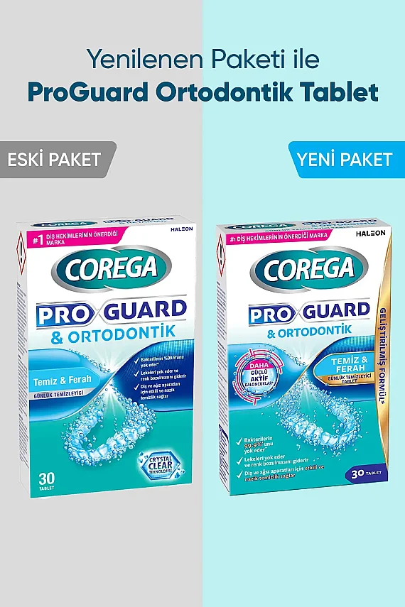 Corega Proguard Ortodontik Günlük Diş Protezi Temizleyici 30 Tablet - 2