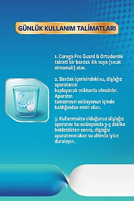 Corega Proguard Ortodontik Günlük Diş Protezi Temizleyici 30 Tablet - 4