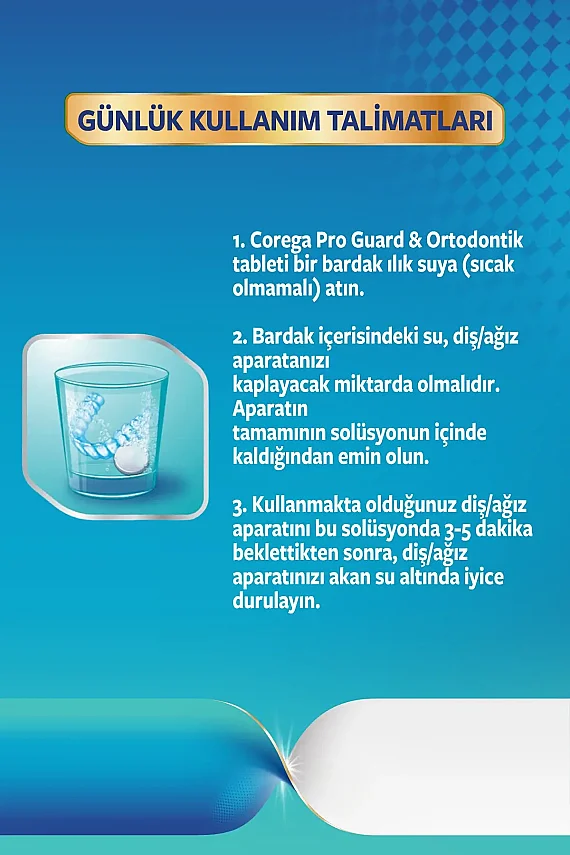 Corega Proguard Ortodontik Günlük Diş Protezi Temizleyici 30 Tablet - 4