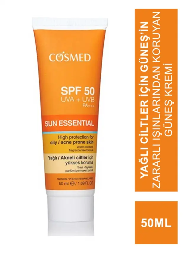 Cosmed Sun Essential SPF 50+ Yağlı Cilt İçin Güneş Kremi 50 ml - 1