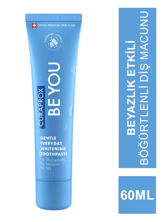 Curaprox Be You Beyazlatıcı - Böğürtlen - Meyankökü - Diş Macunu - Blue 60 ml - Curaprox