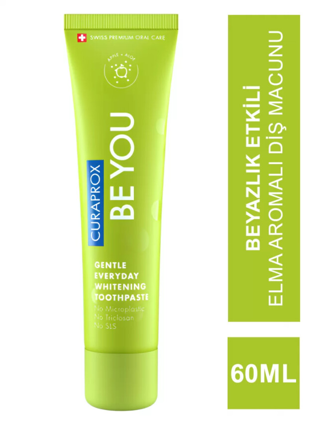 Curaprox Be You Beyazlatıcı - Elma - Alovera - Diş Macunu - Green 60 ml - Curaprox