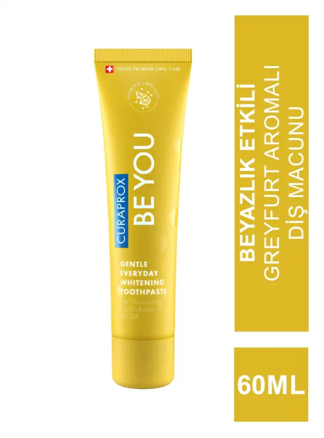 Curaprox Be You Beyazlatıcı - Greyfurt-Bergamot - Diş Macunu - Yellow 60 ml - 1