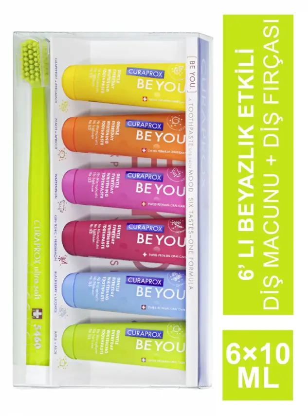 Curaprox Be You Whitening 6'lı Karma Set - 10ml - + 5460 Fırça - 1