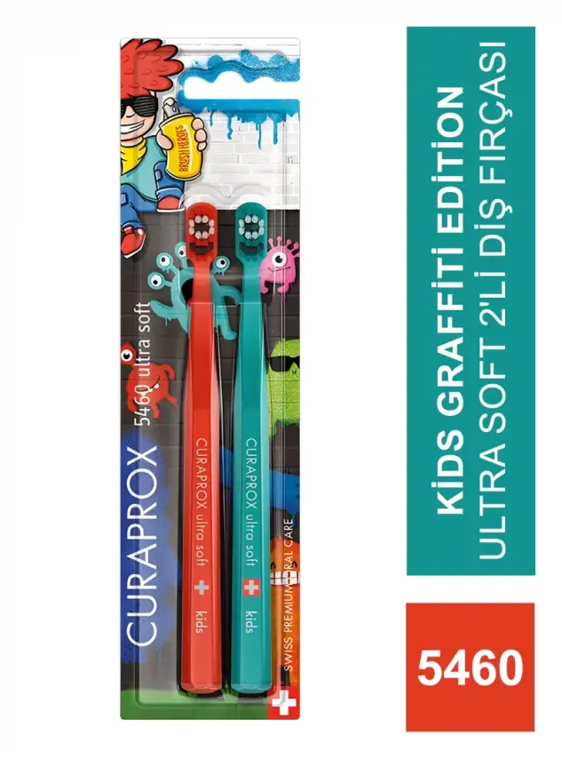 Curaprox Kids Graffiti Edition Ultra Soft 2'li Diş Fırçası - 1