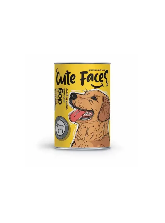 Cute Faces Kuzu Parça Etli Soslu Yetişkin Köpek Konservesi 400 Gr - 1