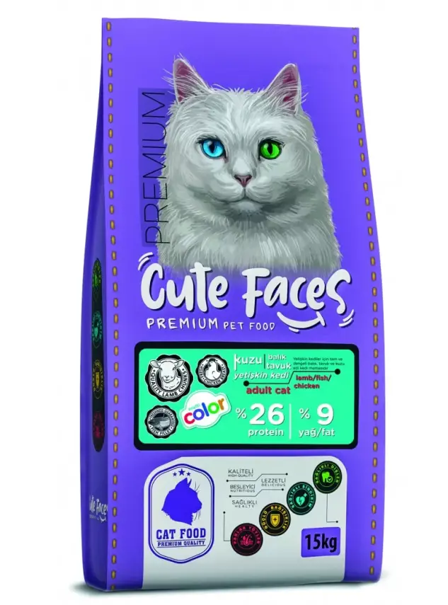 Cute Faces Premium Adult Cat 26/9 Multicolor - 1