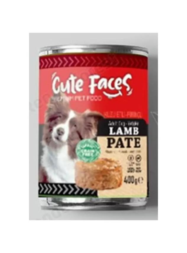 Cute Faces Tahılsız Pate Kuzu Etli Pirinçli Köpek Konserve 400 gr - Cute Faces
