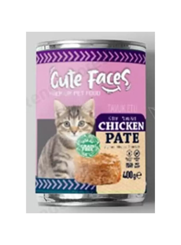 Cute Faces Tahılsız Pate Tavuk Etli Yavru Kedi Konserve 400 gr - Cute Faces
