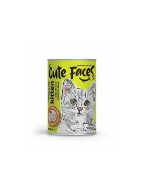 Cute Faces Tavuk Parça Etli Soslu Yavru Kedi Konservesi 400 Gr - Cute Faces