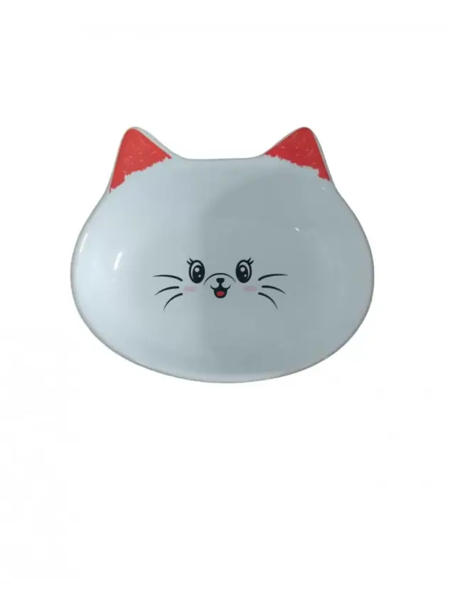 Daisy Kedi Kulaklı Porselen Mama ve Su Kabı 14*4 cm - 1