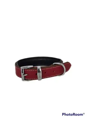 Daisy Klasik Deri Köpek Tasması S-2,5cm Kırmızı - Daisy