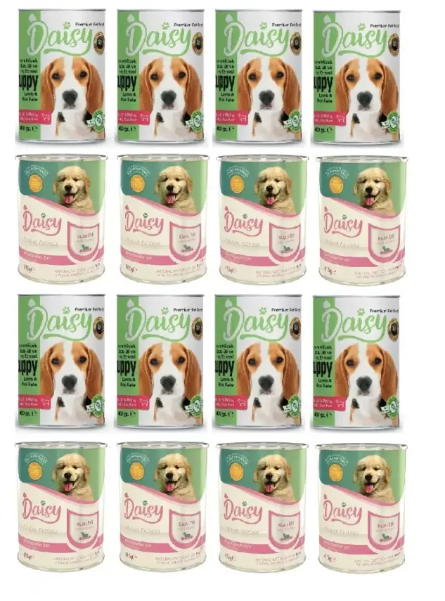 Daisy Pate Kuzu Etli & Prinçli Yavru Köpek Maması Konservesi Mix 20 Adet 400 gr - 1