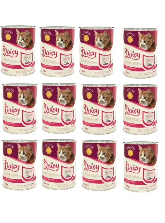 Daisy Premium Pet Kuzu Eti Kedi Konservesi 24 Adet 400 Gr - 1