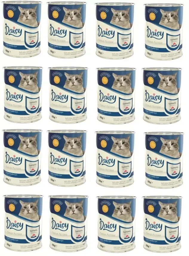 Daisy Premium Pet Somonlu Kedi Konservesi 12 Adet 400 Gr - 1