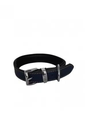 Daisy Yağlı Deri Köpek Tasması XL-4cm Lacivert - Daisy