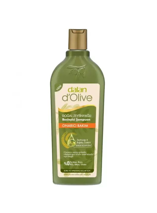 Dalan D Olive 400Ml Zeytinyağlı Şampuan- Kuru Ve Yıpranmış Saçlar İçin Onarıcı Bakım - 1