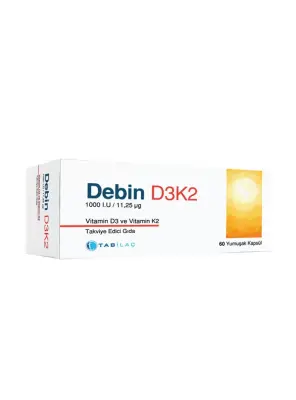 Debin D3K2 Vitamin 60 Yumuşak Kapsül - Tabilaç
