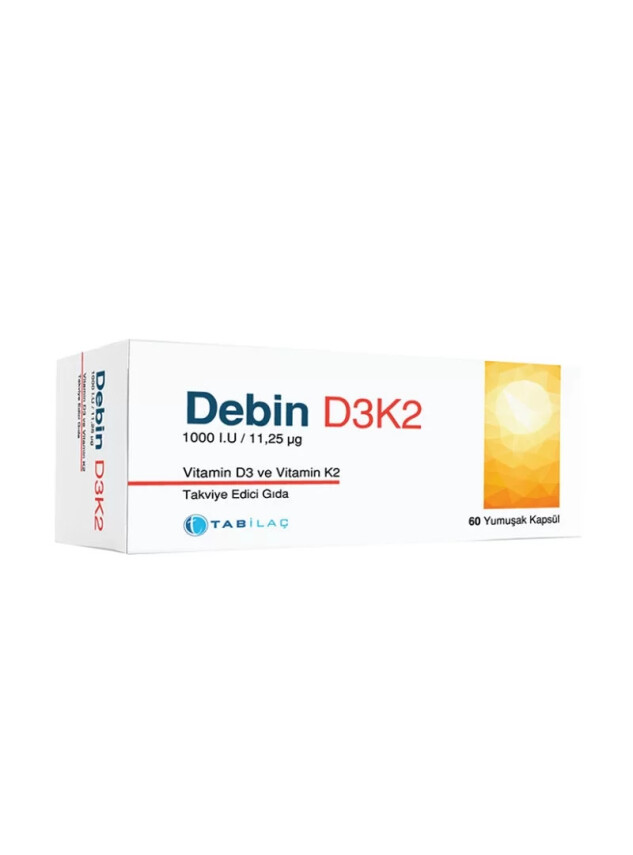 Debin D3K2 Vitamin 60 Yumuşak Kapsül - Tabilaç