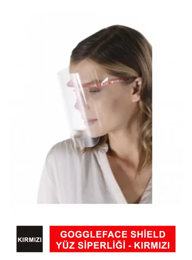 Dentac GoggleFace Shield Yüz Siperliği - Kırmızı - 3