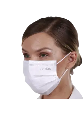 Dentac T-Mask 3 Katlı Cerrahi Yüz Maskesi Beyaz 10 Adet - 1