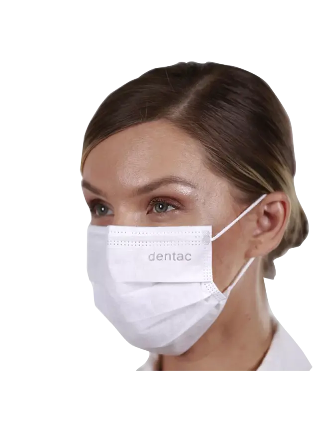 Dentac T-Mask 3 Katlı Cerrahi Yüz Maskesi Beyaz 10 Adet - 1