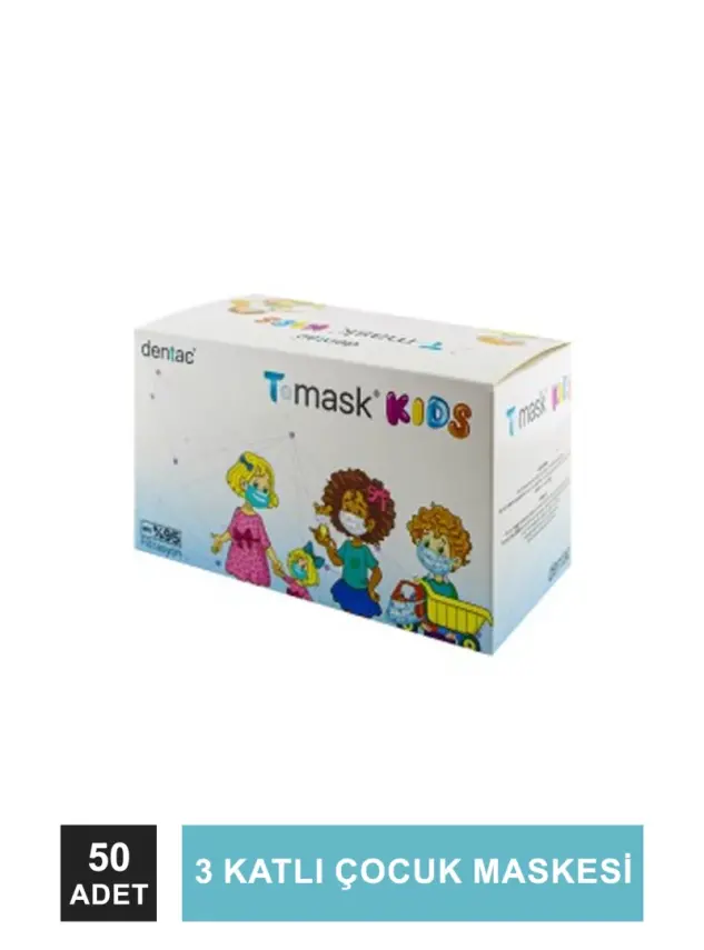 Dentac T-Mask 3 Katlı Çocuk Maskesi 50 Adet - 2