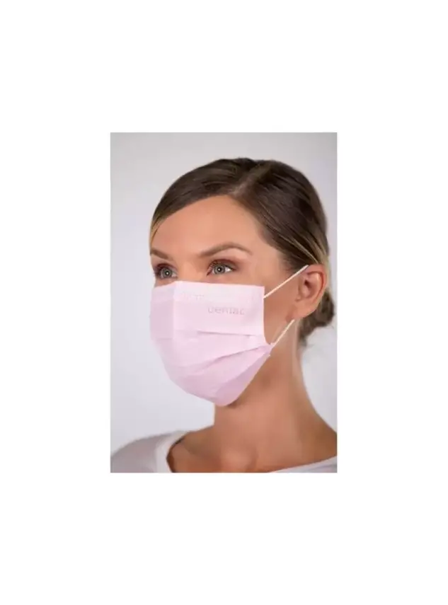 Dentac T-Mask 3 Katlı Renkli Cerrahi Yüz Maskesi Pembe 100 Adet 2 x 50'li Kutu - 3
